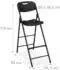 Relaxdays Barhocker klappbar mit Lehne, 2er Set, Kunststoff & Stahl, schwarz (10049605_46)