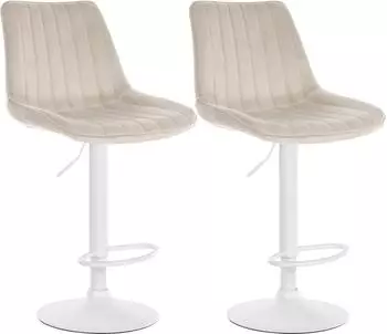 CLP Barhocker Toni 2er-Set, Samt, h&ouml;henverstellbar