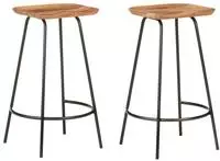 vidaXL Barhocker 2 Stk. Massivholz Akazie