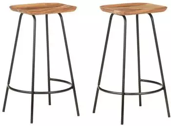 vidaXL Barhocker 2 Stk. Massivholz Akazie (320651)