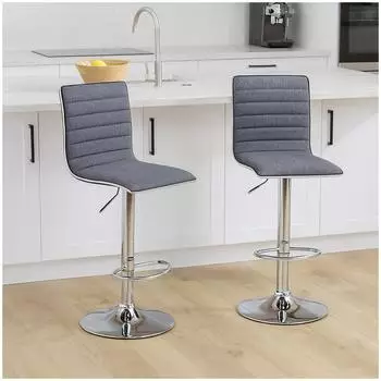HTI-Living Barhocker Jax 2er Set, h&ouml;henverstellbar, gepolstert, grau