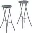Relaxdays Barhocker Klapphocker Rattan-Optik, grau, Kunststoff/Stahl, 80x34x45cm (10045729)