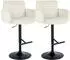 CLP Barhocker Los Angeles 2er-Set, Samt, höhenverstellbar, drehbar, creme/schwarz