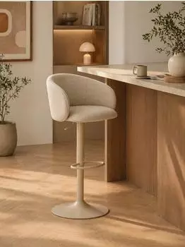 Actona Eleanor Barhocker Stoff beige, drehbar & höhenverstellbar