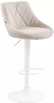 CLP Lazio Barhocker Stoff, h&ouml;henverstellbar, drehbar, creme/wei&szlig; (321784)