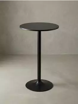 KADIMA DESIGN Bartisch mit Trompetenfu&szlig;, schwarz, rund, 60x60x100cm