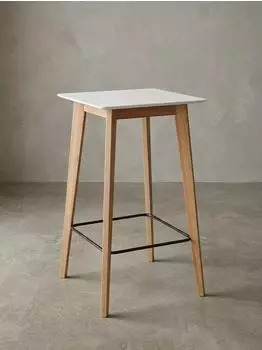 KADIMA DESIGN Bartisch skandinavisch, quadratisch, Eichenbeine 60x60x110cm