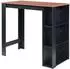 en.casa Danderyd Bartisch mit 3 Ablagefächern, schwarz/Walnussoptik, 120x60x106cm