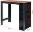 en.casa Danderyd Bartisch mit 3 Ablagefächern, schwarz/Walnussoptik, 120x60x106cm