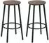 HomCom Barhocker 2er-Set mit Fußstütze, Stahlgestell, braun (835-937V00DR)