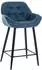 CLP Gibson Barhocker mit Lehne und Fußstütze, Metallgestell, blau