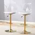Stilvora Barhocker 2er-Set höhenverstellbar, 360° drehbar, transparent/gold (QTEKGL4300X)