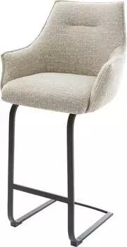 DeLife Alja-Flex Barstuhl Webstoff soft beige, Freischwinger Metall schwarz (44379)