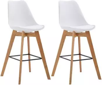 CLP Barhocker Metz 2er-Set Kunststoff, natur/wei&szlig; (315140)
