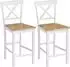 HomCom Barhocker 2er Set mit Rückenlehne und Fußstütze, Eiche (83A-286V90ND)