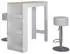 VICCO Repose Bartisch-Set 45x110cm, weiß/Sonoma Eiche, mit 2 Barhockern (55730)
