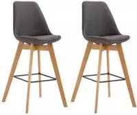CLP 2er Set Barhocker Metz Mit Stoffbezug I Thekenhocker Mit Eichenholzgestell...