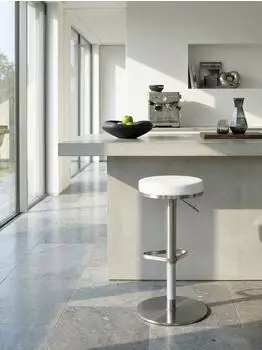KADIMA DESIGN Barhocker WL1.294 weiß, Edelstahl, höhenverstellbar 57-82cm, 360° drehbar (SAFWL1.294)