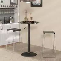 BARTISCH Stehtisch Runder Esstisch f&uuml;r 2 Personen, Schwarz, &Oslash;60 x 68-93,5cm