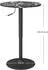 HomCom Bartisch rund, höhenverstellbar, Marmoroptik, schwarz, Ø60cm (68-93,5cm)