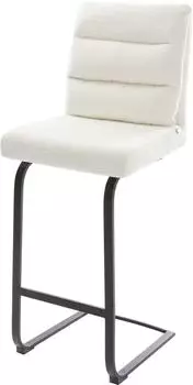 DeLife Pela-Flex Barhocker Freischwinger, Bouclé soft beige, Metall schwarz (44283)