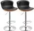 HomCom Barhocker 2er-Set, höhenverstellbar, drehbar, Kunstleder, schwarz