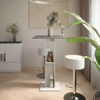 VICCO Repose Bartisch-Set mit 2 Barhockern, wei&szlig;/anthrazit, 65x65cm (55732)