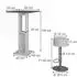 VICCO Repose Bartisch-Set mit 2 Barhockern, weiß/anthrazit, 65x65cm (55732)