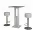 VICCO Repose Bartisch-Set mit 2 Barhockern, weiß/anthrazit, 65x65cm (55732)