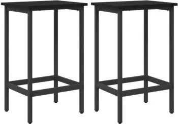 vidaXL Barhocker 2er-Set, schwarz, Eichen-Optik, 40x32x74cm (8006146)