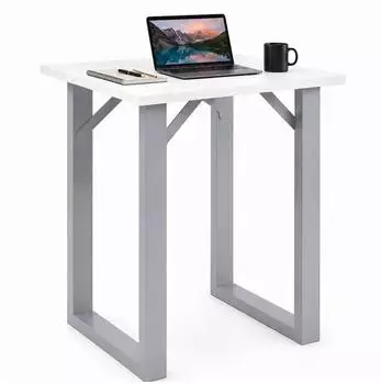 VCM Xona Bartisch 80x80cm, silber/weiß