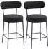 HomCom Barhocker 2er-Set mit Fußstütze und Lehne, 68cm Sitzhöhe, schwarz (83A-347V00BK)