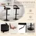 OKWISH Barhocker 2er-Set, PU-Leder, höhenverstellbar 62-83cm, 360° drehbar, schwarz