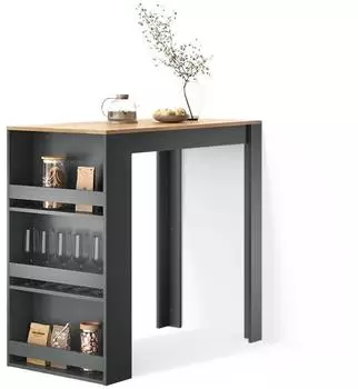 Livinity Regusa Bartisch Holzwerkstoff, goldkraft eiche/anthrazit, 57x106x117cm (800001620260)
