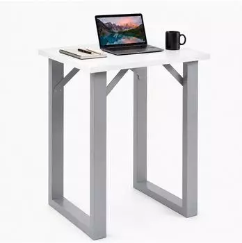 VCM Xona Bartisch 80x50cm, silber/weiß
