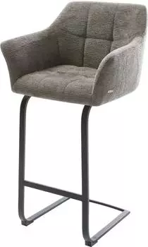 DeLife Yulo-Flex Barhocker Bouclé Soft Schlamm, Freischwinger Flach Metall schwarz (44195)