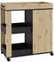 Forte Home BAR 70 80 Barschrank 2 Türen, Artisan Eiche/Schwarzeiche, 77,5x88,5x42cm (HMBK204-C773)
