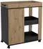 Forte Home BAR 70 80 Barschrank 2 Türen, Artisan Eiche/Schwarzeiche, 77,5x88,5x42cm (HMBK204-C773)