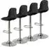 LuxusKollektion Barhocker-Set 4-teilig, höhenverstellbar, drehbar, mit Rückenlehne, Kunstleder, schwarz