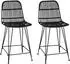 vidaXL Barhocker 2er-Set schwarz, Rattan und Stahl, 44x54x96cm (42033209)