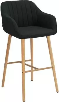 CLP Ando Barhocker Stoffbezug, Kautschukholz, anthrazit (327589)