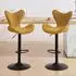 LuxusKollektion Barhocker 2er-Set Chenille höhenverstellbar, drehbar, gelb