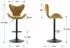 LuxusKollektion Barhocker 2er-Set Chenille höhenverstellbar, drehbar, gelb