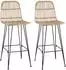 vidaXL Barhocker 2er-Set Rattan & Stahl 44x55x109cm (42033210)