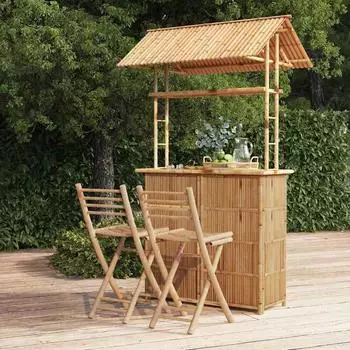 vidaXL Bar-Set 3-teilig Bambus (341741)