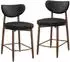 Vasagle Barhocker 2er-Set, Kunstleder, schwarz, Massivholzbeine (50x51,5x95,5cm)