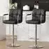 LuxusKollektion Barhocker 2er Set, höhenverstellbar, 360° drehbar, Kunstleder, schwarz