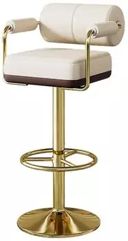 LuxusKollektion Barhocker-Set h&ouml;henverstellbar, 360&deg; drehbar, mit Armlehne, wei&szlig;