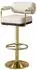 LuxusKollektion Barhocker-Set höhenverstellbar, 360° drehbar, mit Armlehne, weiß