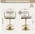 LuxusKollektion Barhocker-Set höhenverstellbar, 360° drehbar, mit Armlehne, weiß
